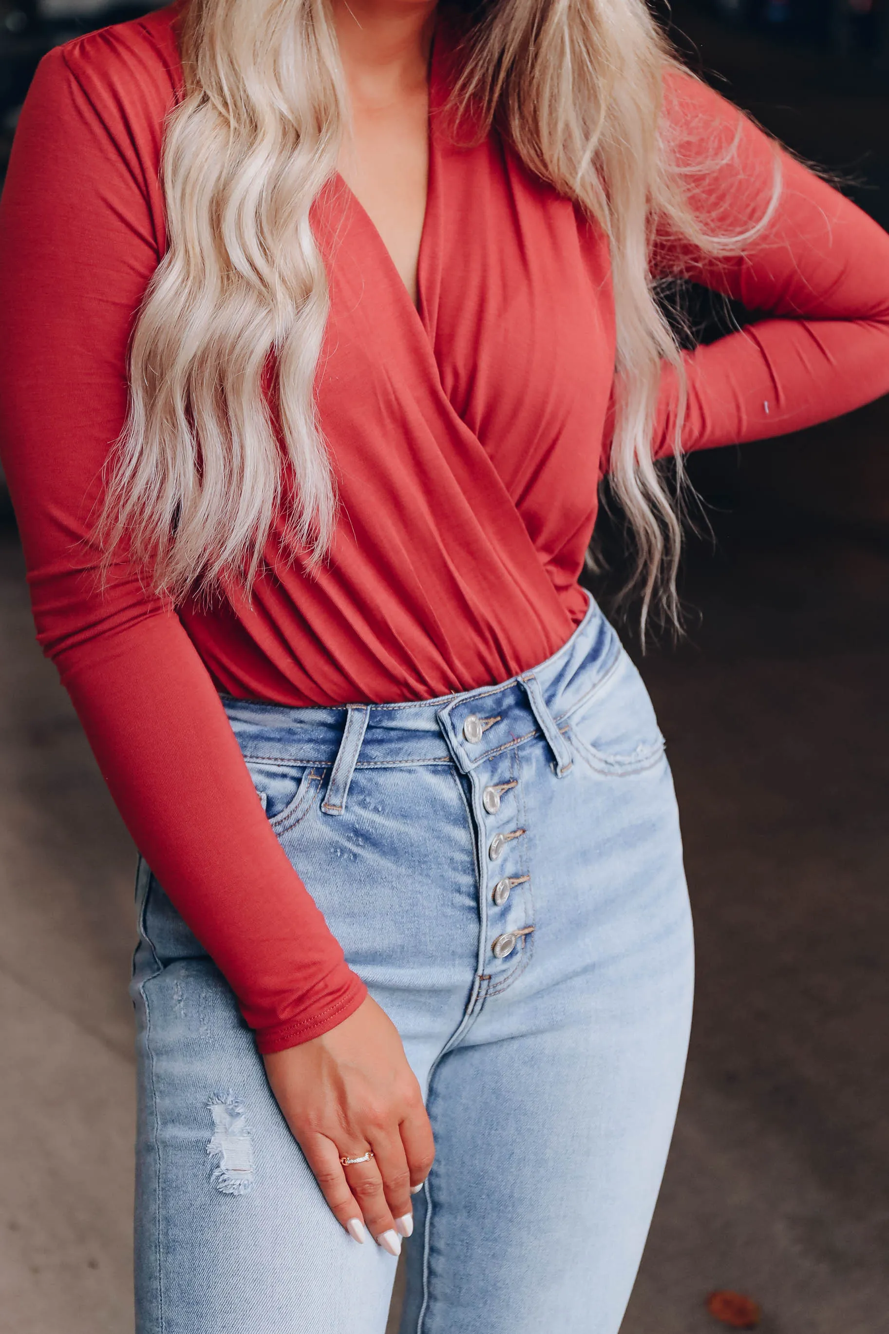 Wrapped In Style Body Suit - Brick