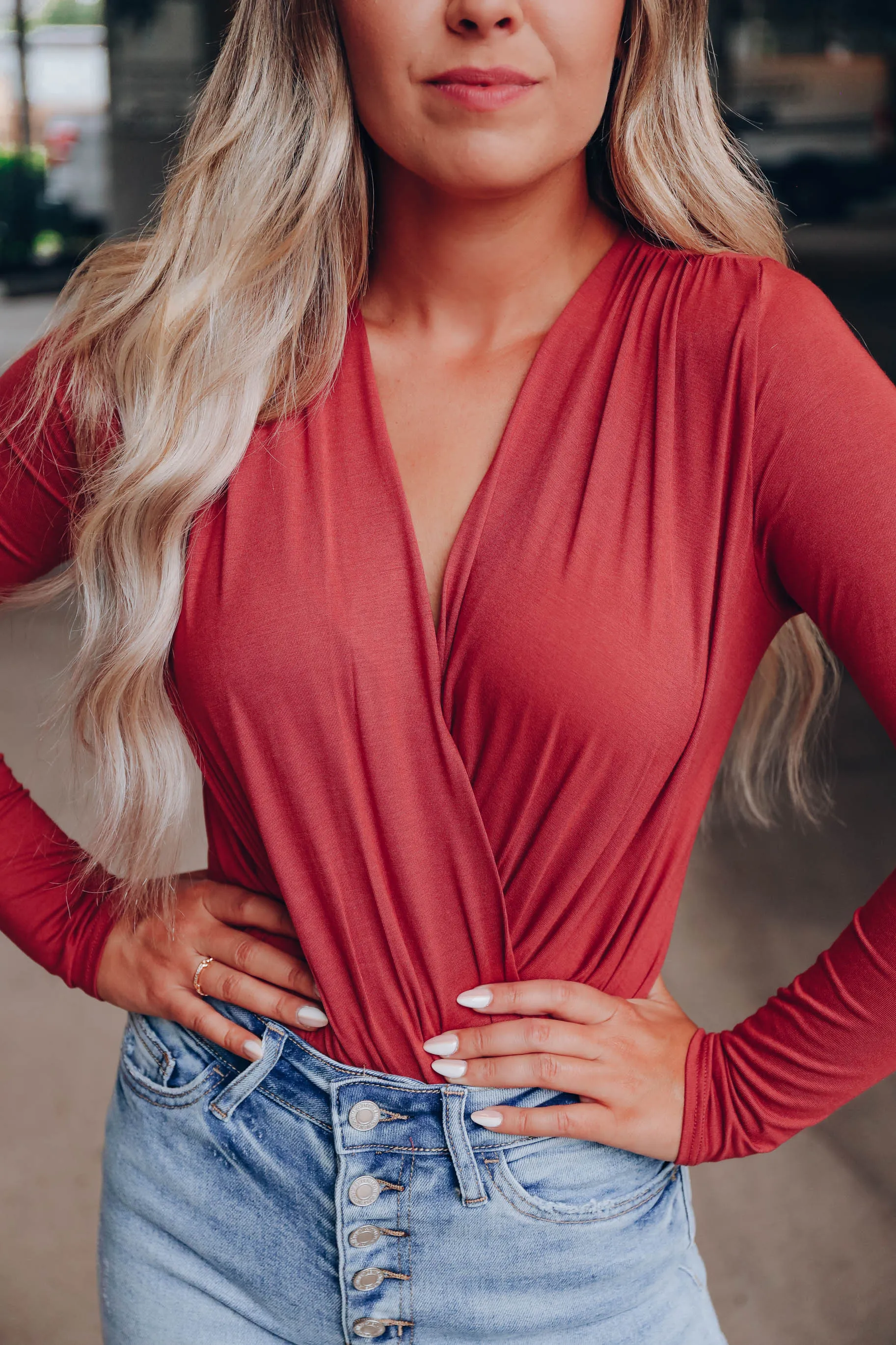 Wrapped In Style Body Suit - Brick