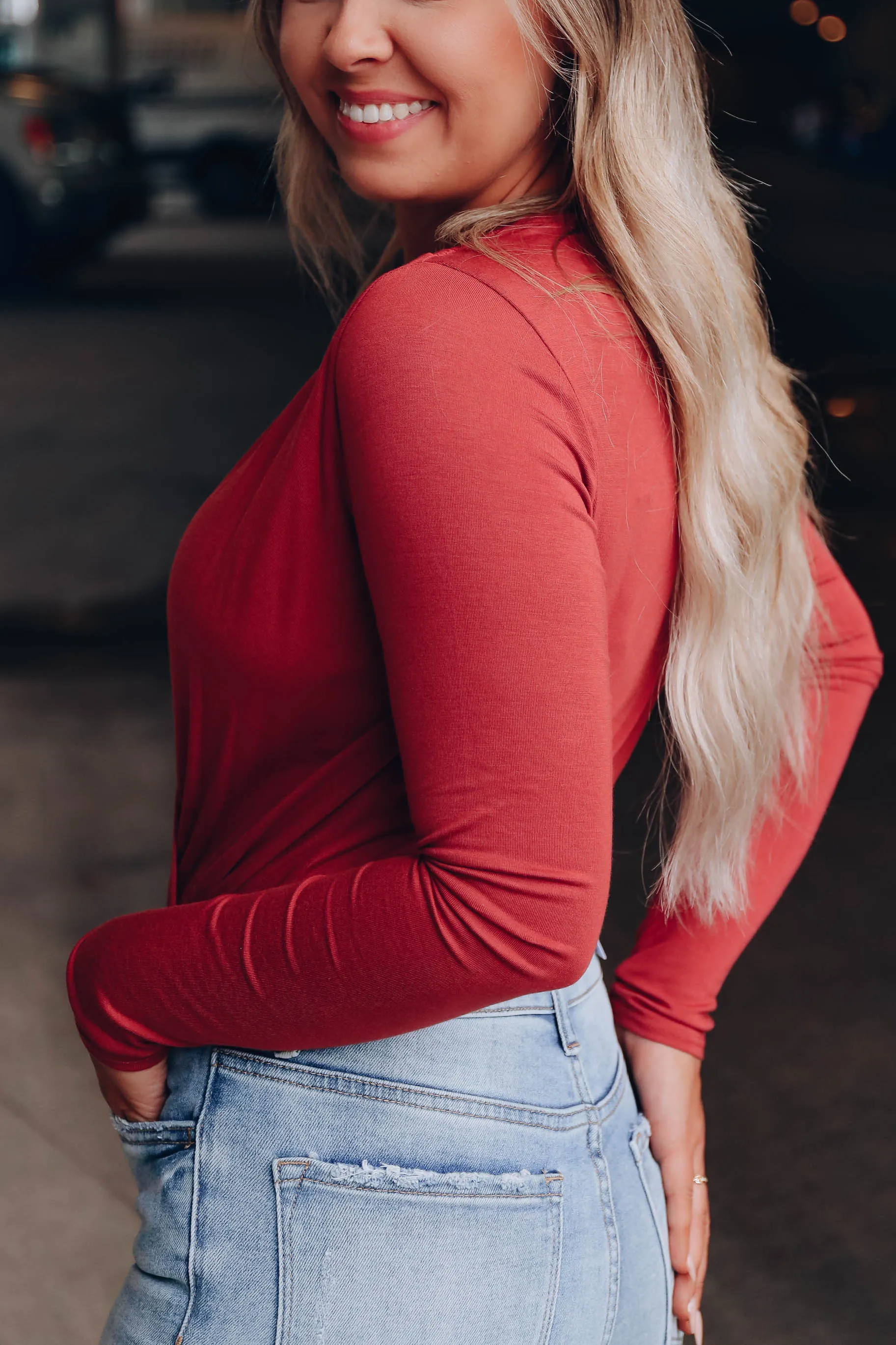 Wrapped In Style Body Suit - Brick