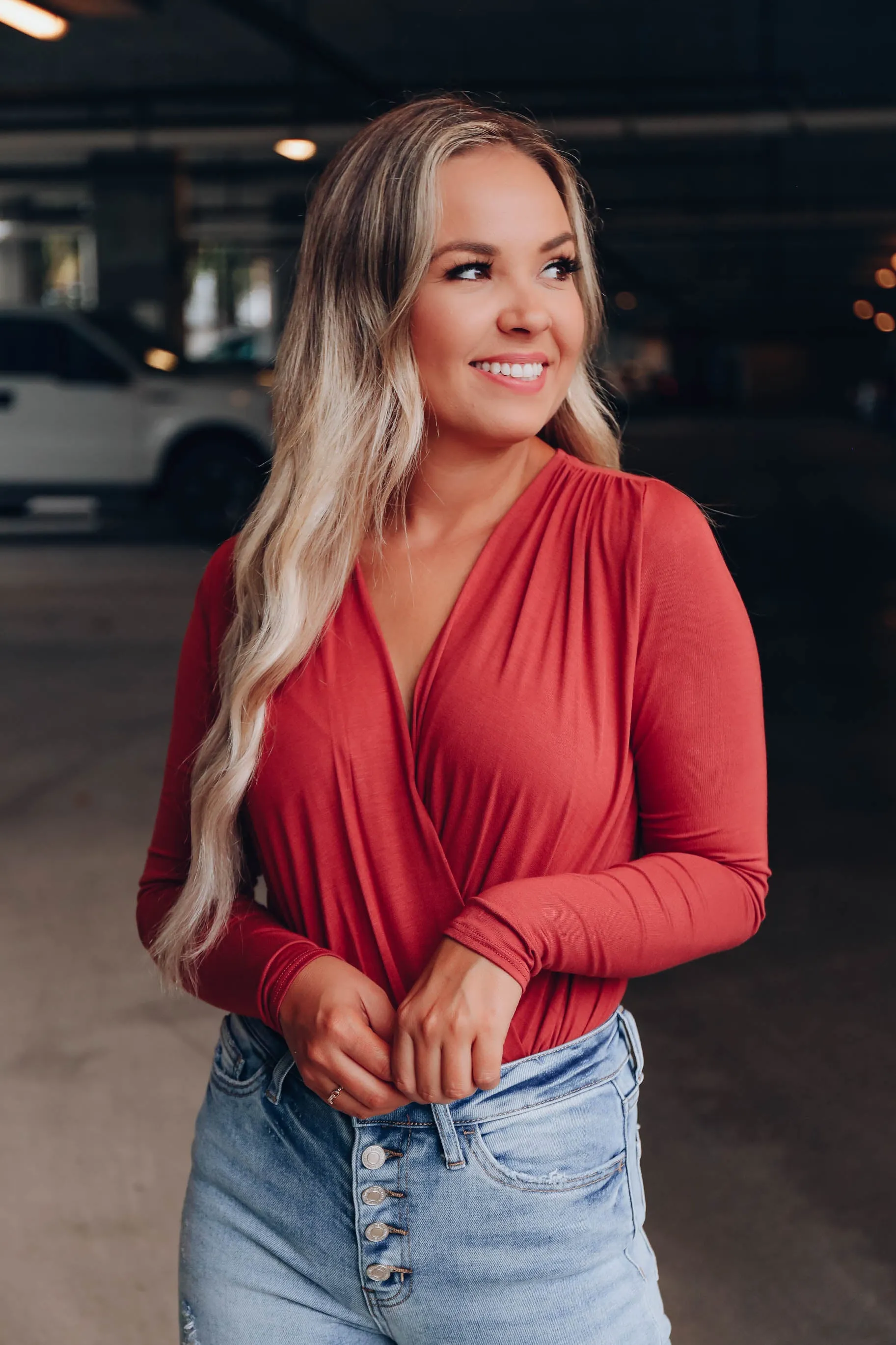 Wrapped In Style Body Suit - Brick