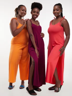 Zoya Chill Jersey Strappy Jumpsuit - Orange