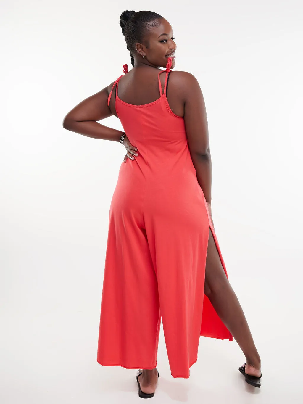 Zoya Chill Jersey Strappy Jumpsuit - Red